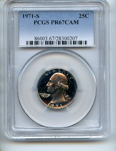 1971 S 25C Washington Quarter PCGS PR67CAM