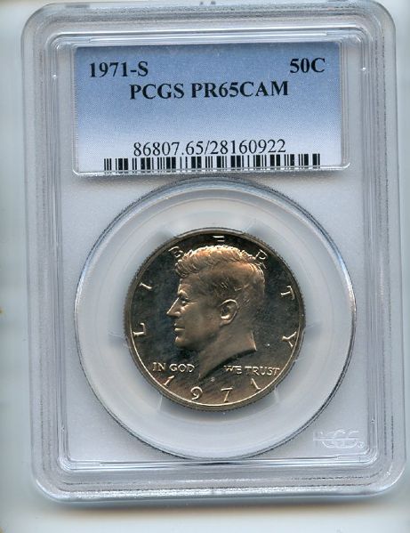 1971 S 50C Kennedy Half Dollar PCGS PR65CAM