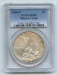 2005 P $1 Marine Corps Silver Commemorative Dollar PCGS MS69