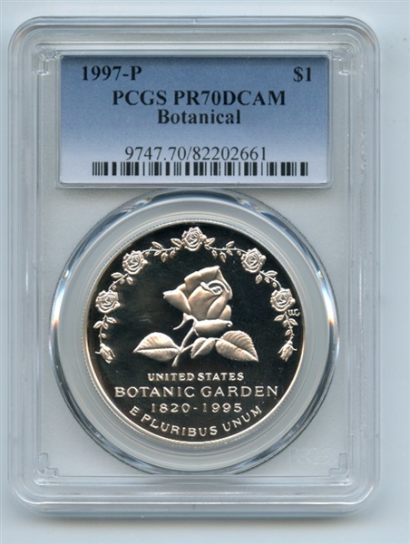 1997 P $1 Botanic Garden Silver Commemorative Dollar PCGS PR70DCAM