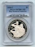 2010 P $1 Boy Scouts BSA Silver Commemorative Dollar PCGS PR70DCAM