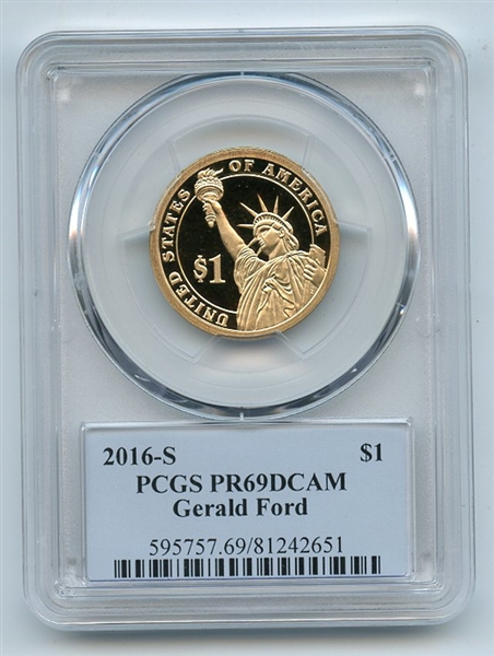 2016 S $1 Gerald Ford Dollar PCGS PR69DCAM