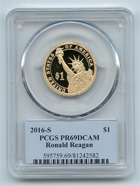 2016 S $1 Ronald Reagan Dollar PCGS PR69DCAM