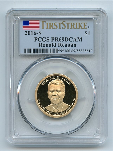 2016 S $1 Ronald Reagan Dollar PCGS PR69DCAM First Strike