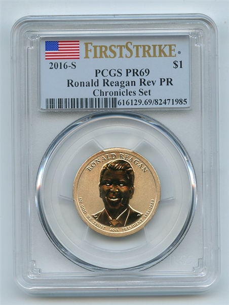 2016 S $1 Ronald Reagan Dollar Reverse Proof Chronicles Set PCGS PR69 First Strike