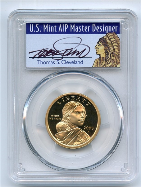 2005 S $1 Sacagawea Dollar PCGS PR69DCAM Thomas Cleveland 
