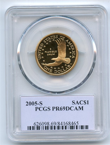 2005 S $1 Sacagawea Dollar PCGS PR69DCAM Thomas Cleveland 