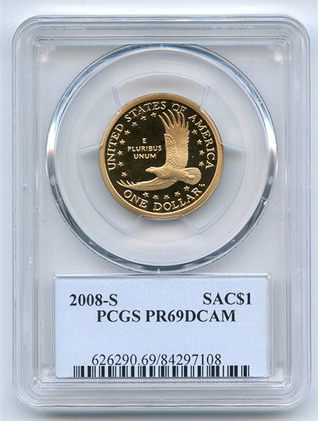 2008 S $1 Sacagawea Dollar PCGS PR69DCAM Thomas Cleveland 