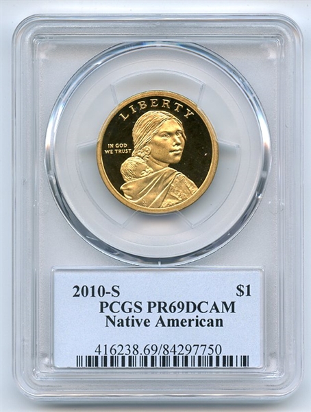 2010 S $1 Sacagawea Dollar PCGS PR69DCAM Thomas Cleveland 