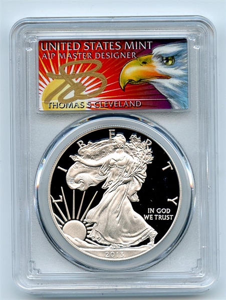 2013 W $1 Proof American Silver Eagle 1oz PCGS PR69DCAM Thomas Cleveland Eagle