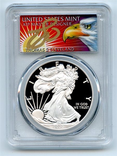 2020 W $1 Proof American Silver Eagle 1oz PCGS PR70DCAM Thomas Cleveland Eagle