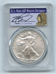 2014 W $1 Unc Burnished Silver Eagle 1oz PCGS SP70 Thomas Cleveland Native