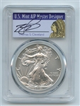 2017 W $1 Unc Burnished Silver Eagle 1oz PCGS SP70 Thomas Cleveland Native