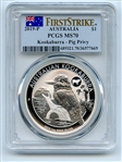 2019 P $1 Australia Silver Kookaburra Pig Privy PCGS MS70 First Strike