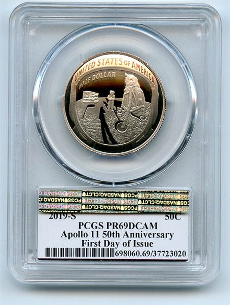 2019 S 50C Apollo 11 50th Anniversary Proof Commemorative PCGS PR69DCAM FDOI