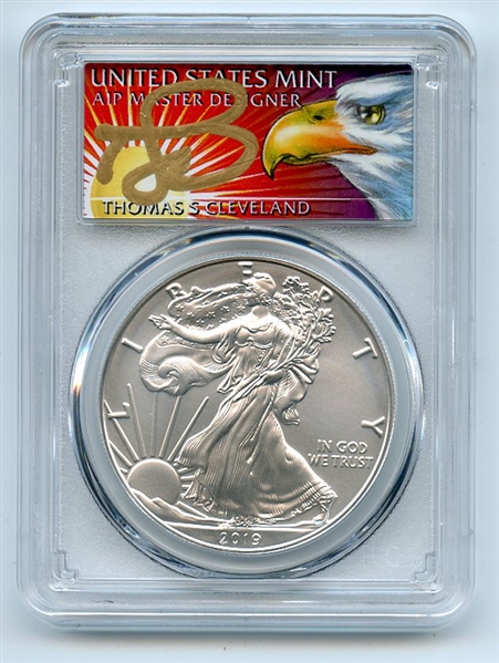 2019 W $1 Burnished American Silver Eagle 1oz PCGS SP70 Thomas Cleveland Eagle