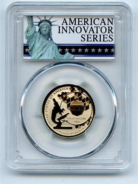 2019 S $1 American Innovation Dollar Reverse Proof PA Polio PCGS PR70 FS Exclusive
