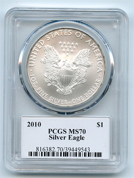 2010 $1 American Silver Eagle Dollar PCGS MS70 Leonard Buckley
