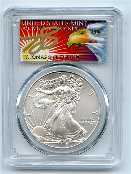 2013 (S) $1 American Silver Eagle Dollar 1oz PCGS MS70 Thomas Cleveland Eagle
