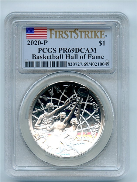 2020 P $1 Basketball Hall Fame Silver Commemorative PCGS PR69DCAM First Strike