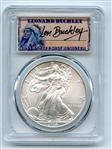 2008 $1 American Silver Eagle 1oz Dollar PCGS MS70 Leonard Buckley