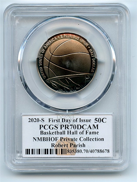 2020 S 50C Basketball Hall Fame Commemorative PCGS PR70DCAM FDOI Robert Parrish