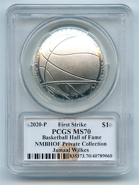 2020 P $1 Basketball Hall of Fame Silver Commemorative PCGS MS70 Jamaal Wilkes