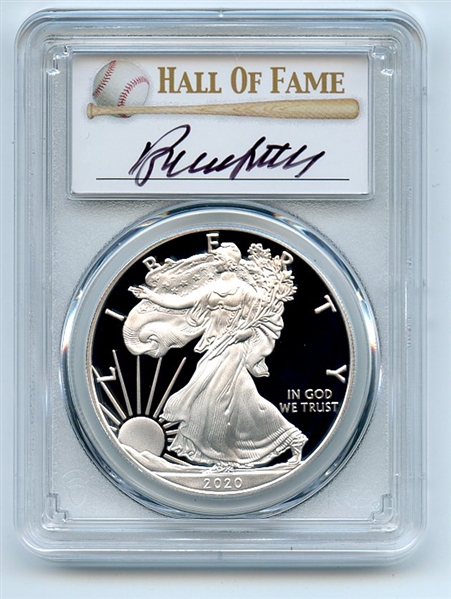 2020 S $1 Proof American Silver Eagle 1oz PCGS PR70DCAM FDOI Bruce Sutter