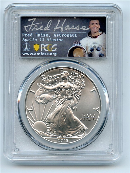 2019 $1 American Silver Eagle 1oz PCGS MS70 Fred Haise