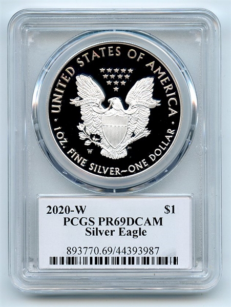 2020 W $1 Proof American Silver Eagle PCGS PR69DCAM Leonard Buckley