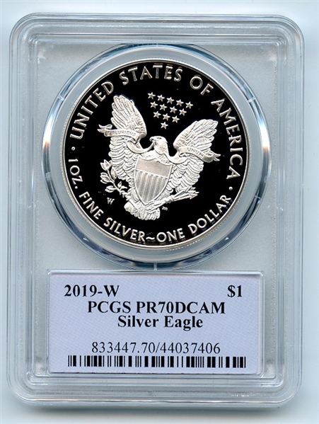 2019 W $1 Proof American Silver Eagle PCGS PR70DCAM Cleveland Native