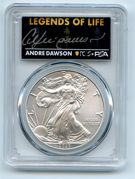 2020 (P) $1 Silver Eagle Emergency Issue PCGS MS70 Legends of Life Andre Dawson