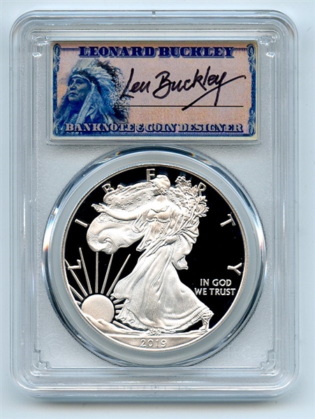2019 W $1 Proof Silver Eagle PCGS PR69DCAM Leonard Buckley