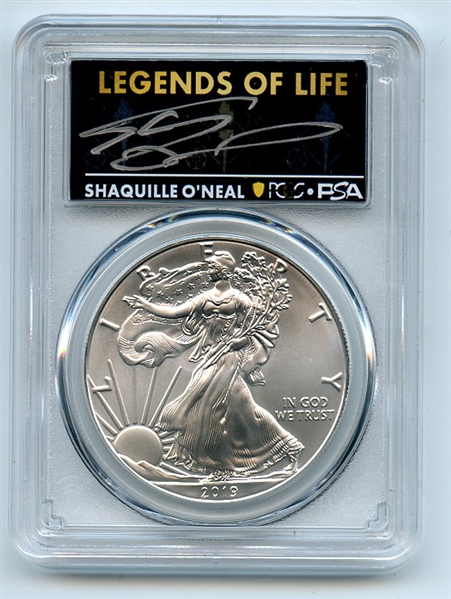 2019 $1 American Silver Eagle PCGS PSA MS70 Legends of Life Shaquille O'Neal