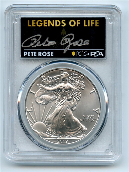 2019 $1 American Silver Eagle PCGS PSA MS70 Legends of Life Pete Rose