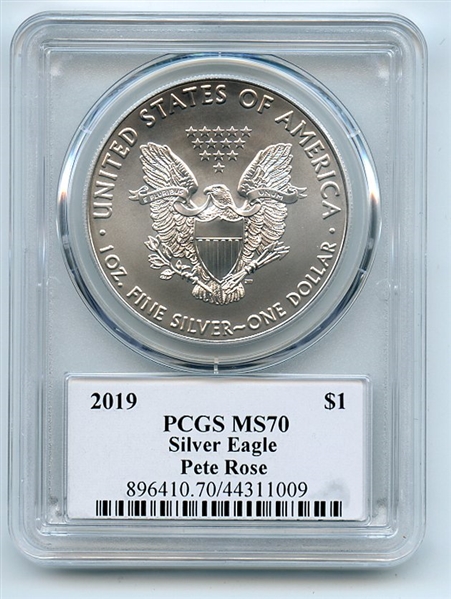 2019 $1 American Silver Eagle PCGS PSA MS70 Legends of Life Pete Rose