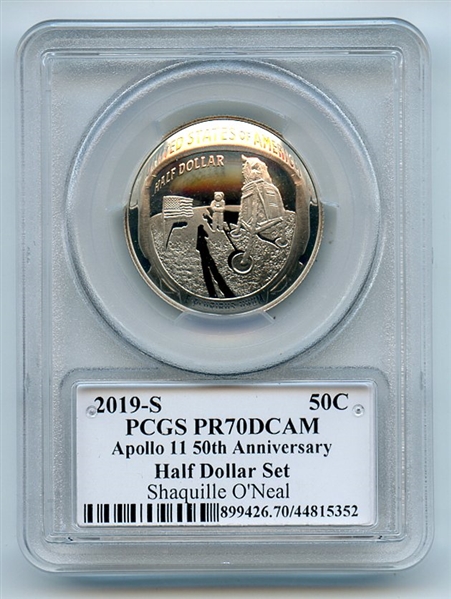 2019 S 50C Apollo 11 Commemorative PCGS PR70DCAM Legends Life Shaquille O'Neal
