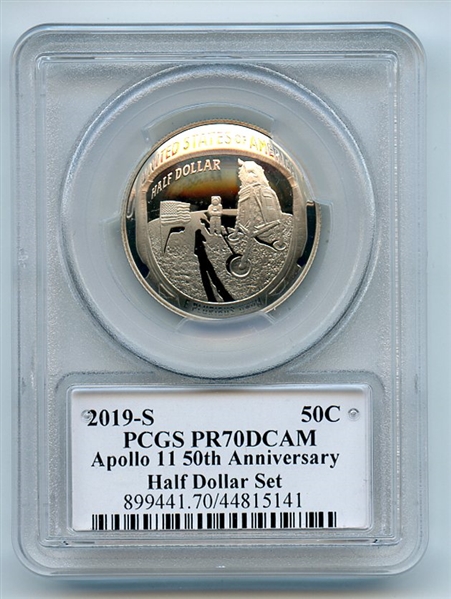 2019 S 50C Apollo 11 Commemorative PCGS PR70DCAM Thomas Cleveland Arrows