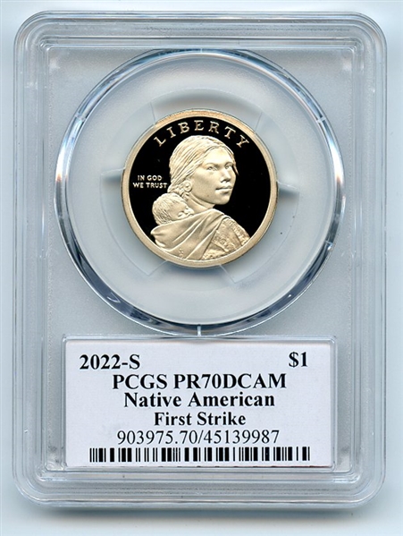 2022 S $1 Sacagawea Dollar PCGS PR70DCAM First Strike Thomas Cleveland Arrows