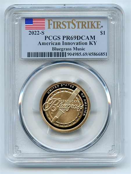 2022 S $1 American Innovation KY Bluegrass Music Dollar PCGS PR69DCAM FS