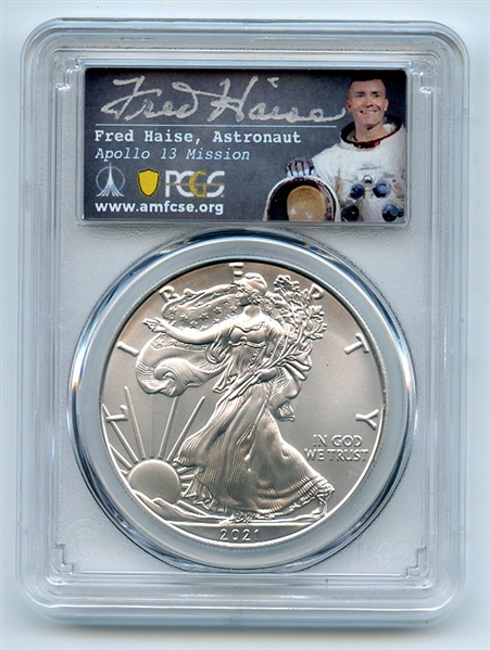 2021 $1 Silver Eagle T1 Last Day Production PCGS MS70 Fred Haise