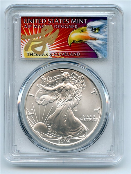 2004 $1 American Silver Eagle 1oz Dollar PCGS MS70 First Strike Cleveland Eagle