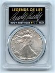 2023 $1 American Silver Eagle 1oz PCGS MS70 FS Legends of Life Rudy Ruettiger