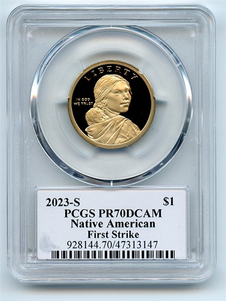 2023 S $1 Sacagawea Dollar PCGS PR70DCAM First Strike Thomas Cleveland Eagle