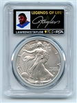 2022 $1 American Silver Eagle 1oz PCGS MS70 FDOI Legends of Life Lawrence Taylor