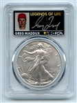 2024 $1 American Silver Eagle 1oz PCGS MS70 FS Legends of Life Greg Maddux