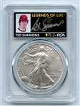 2024 $1 American Silver Eagle 1oz PCGS MS70 FS Legends of Life Ted Simmons