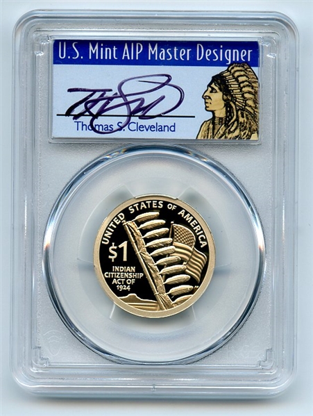 2024 S $1 Sacagawea Dollar PCGS PR70DCAM FDOI Thomas Cleveland Native