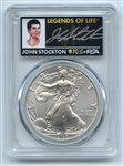 2020 $1 American Silver Eagle PCGS MS70 FDOI Legends of Life John Stockton