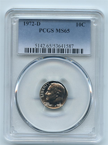 1972 D 10C Roosevelt Dime PCGS MS65